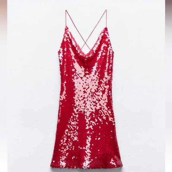 open lace back dress Zara Pink Red Linen Floral Sleeveless Button Down Tie Waist Fit & Flare  Dress XS